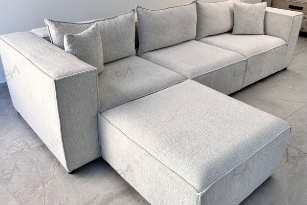 Canapé ELEGANCE Modulable Chenille 3+1 Pouf
